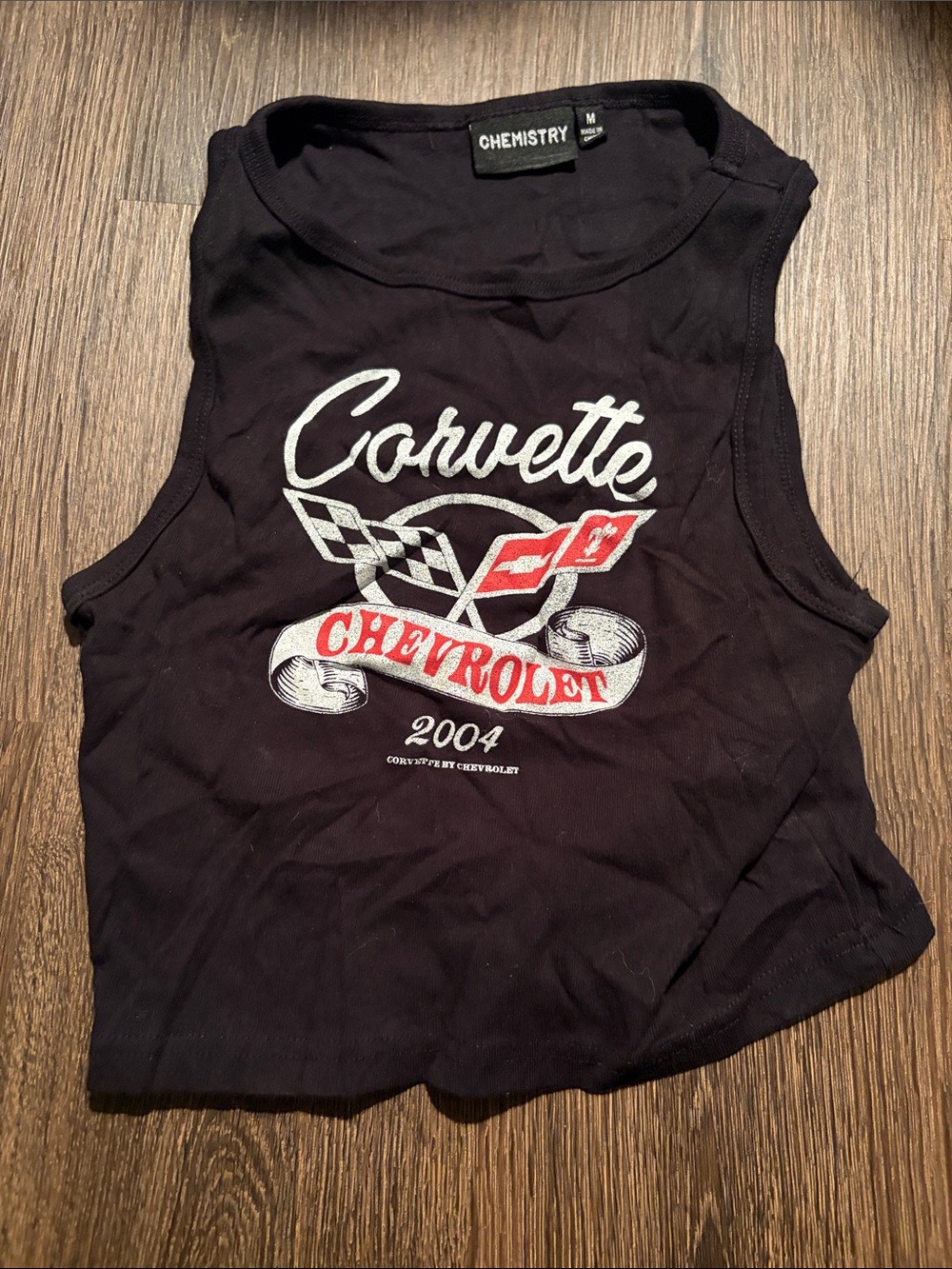 Chemistry Black Muscle Tank with Corvette Chevrolet Graphic